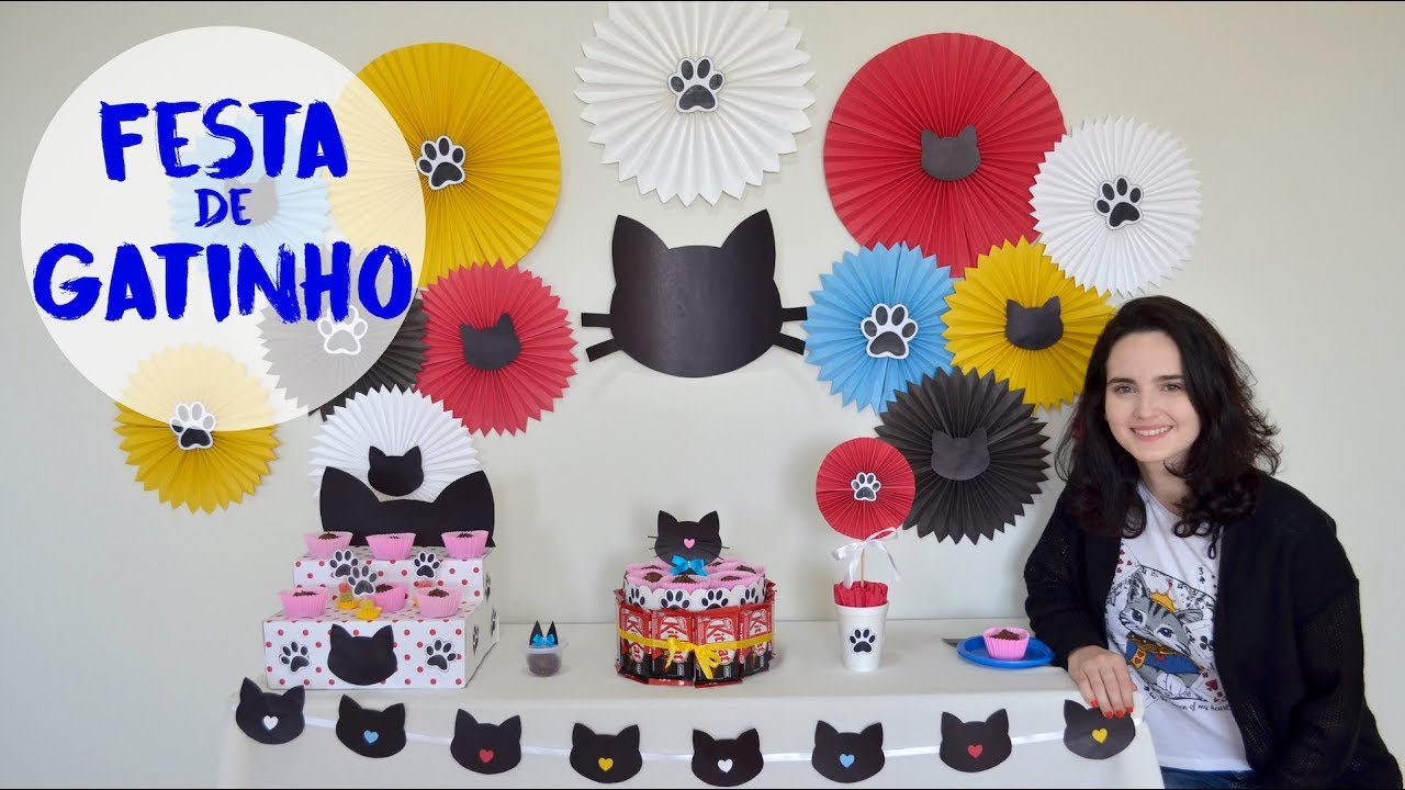 Decoração de Festa Gatinho (7) Faça você mesma DIY