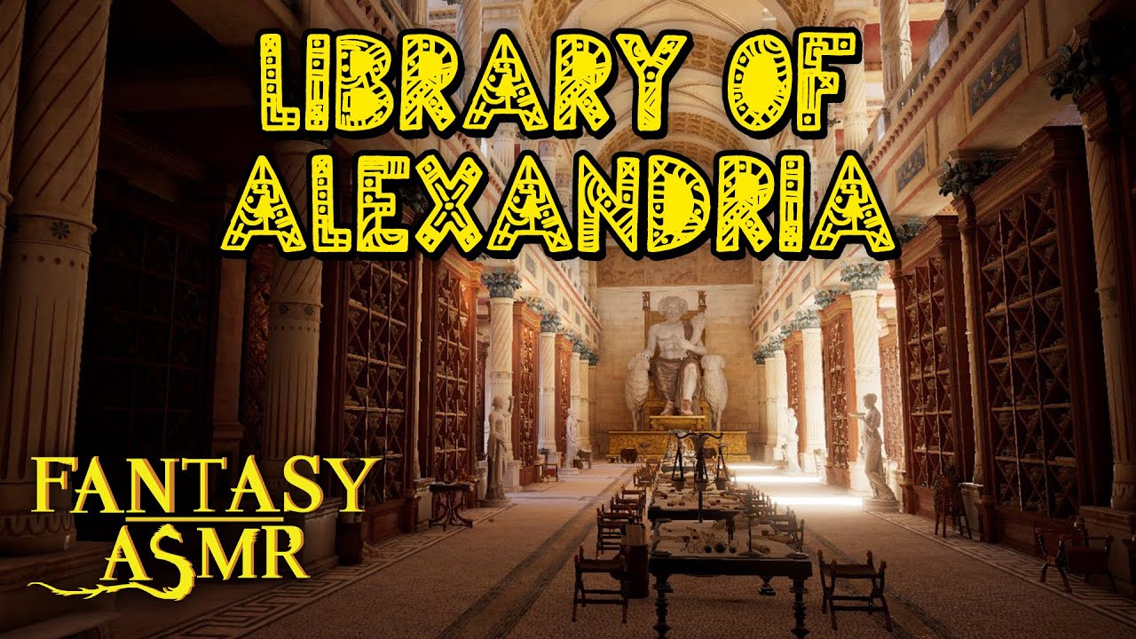 🌅 Ambience ASMR | Library of Alexandria 📚 Scribbling, Harbor noises, chattering (Cosy Ambience ASMR)