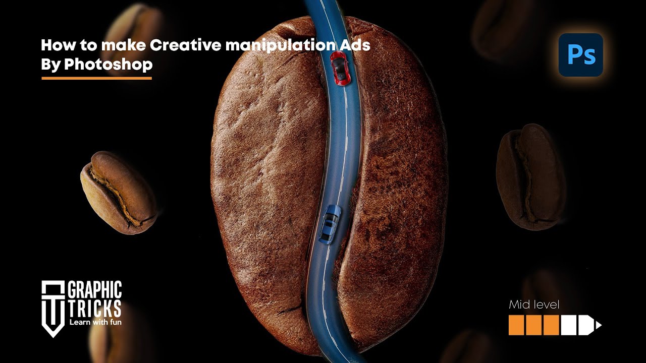 Coffee Road Creative Manipulation ads by photoshop