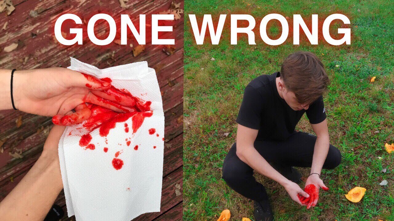 FRUIT NINJA IN REAL LIFE GONE WRONG!! (ALMOST CUT MY FINGER OFF)