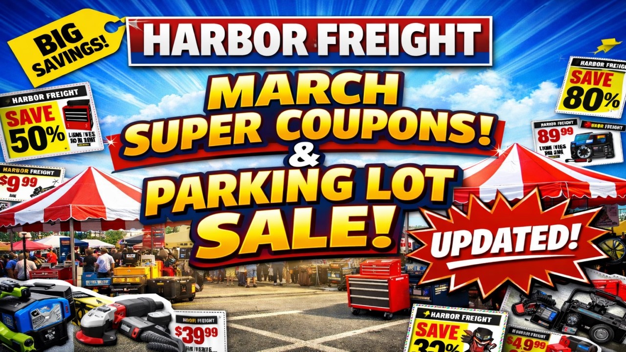 Обновлены купоны Harbor Freight на март, а также информация о распродаже на парковке.