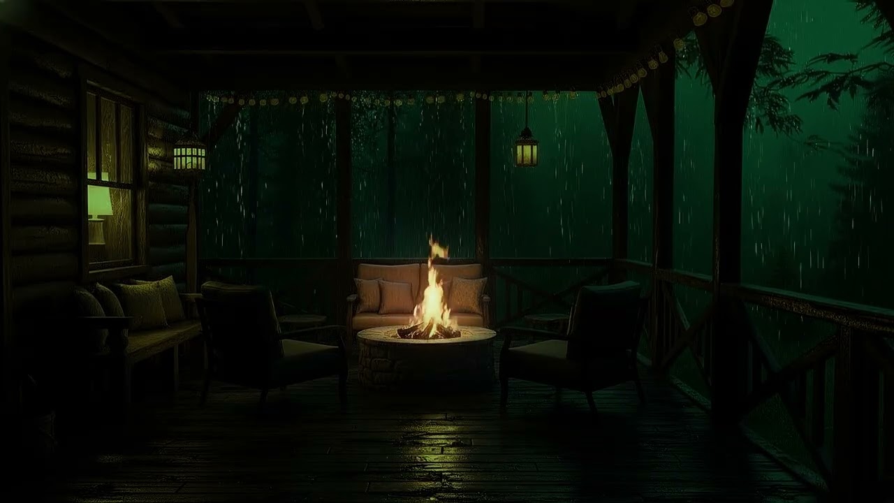 Thunderstorm at a Quiet Mountain Cabin 🌧️ Heavy Rain Sounds to Relieve Stress and Sleep Instantly
