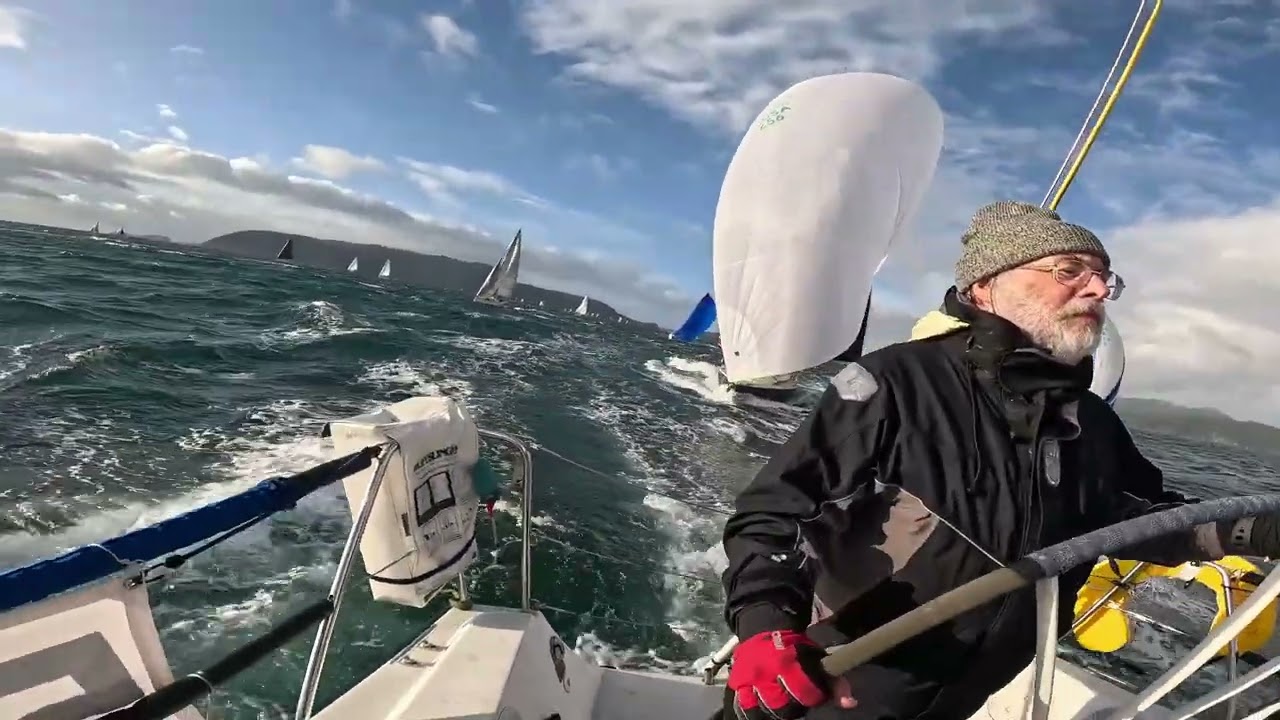 Round The County 2023 HRAVN J109 racing sailboats around San Juan Islands in high wind sailing Nov