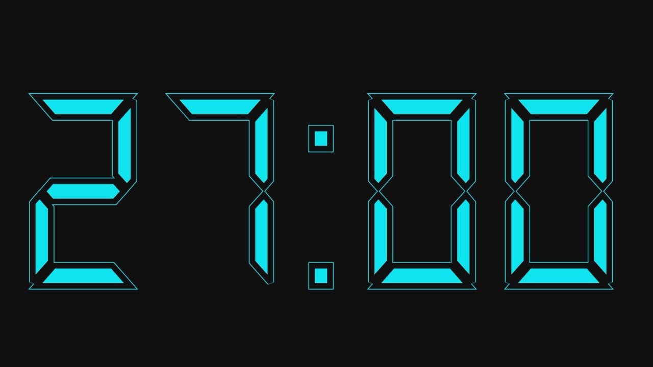 27 minute timer with alarm sound at the end. 27 minute countdown