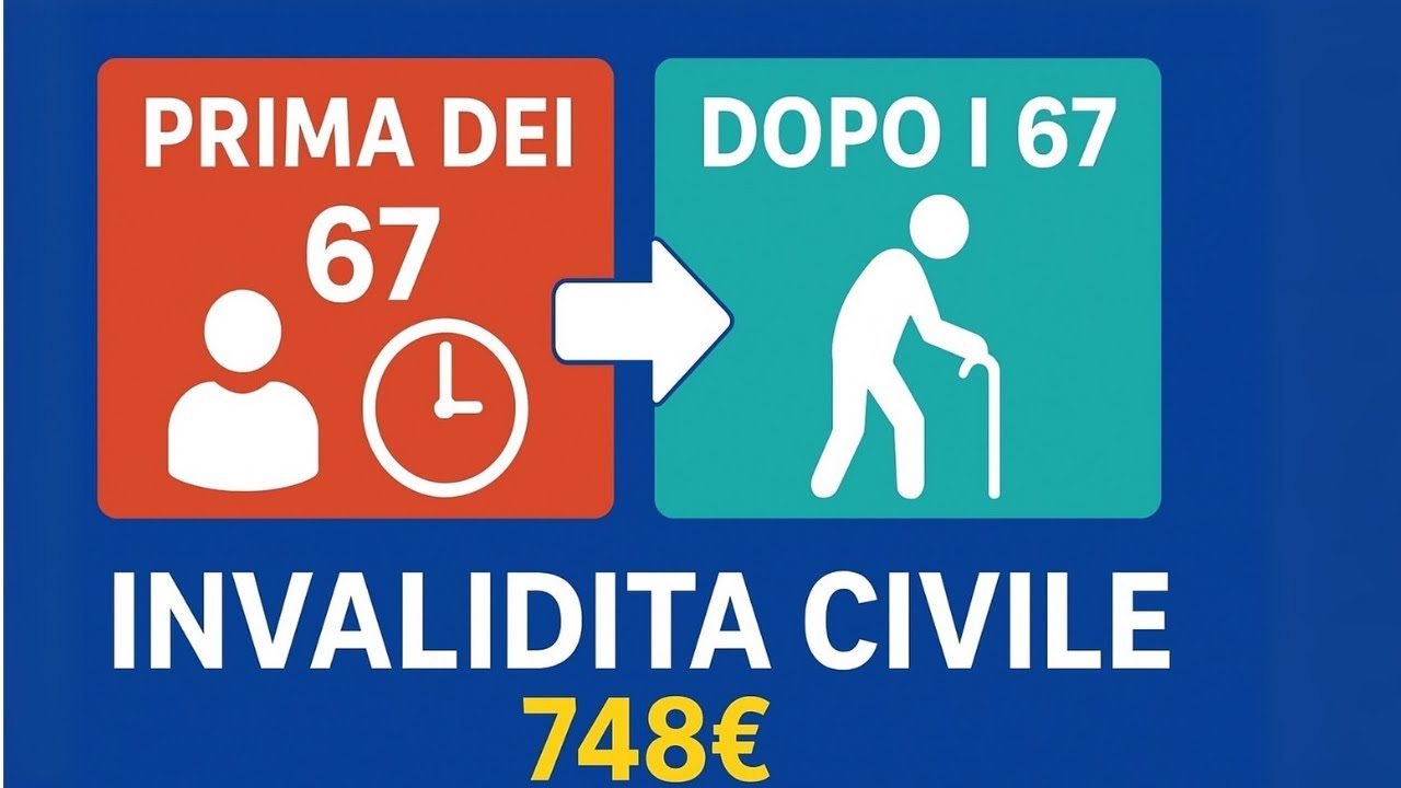 INVALIDIT&Agrave; CIVILE: cosa succede a 67 ANNI? Importi, redditi e assegni ➡ ecco chi prende fino a 748&euro;