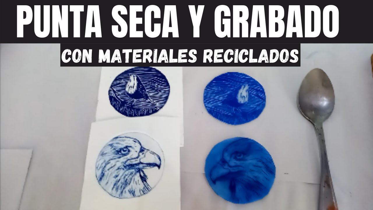 punta seca y grabado con materiales reciclados| grabado con  botes de plástico