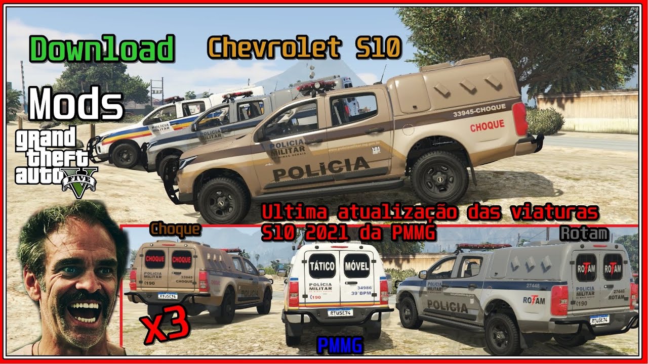 Baixe gr&aacute;tis Chevrolet S10 2024 PMMG, CHOQUE e ROTAM