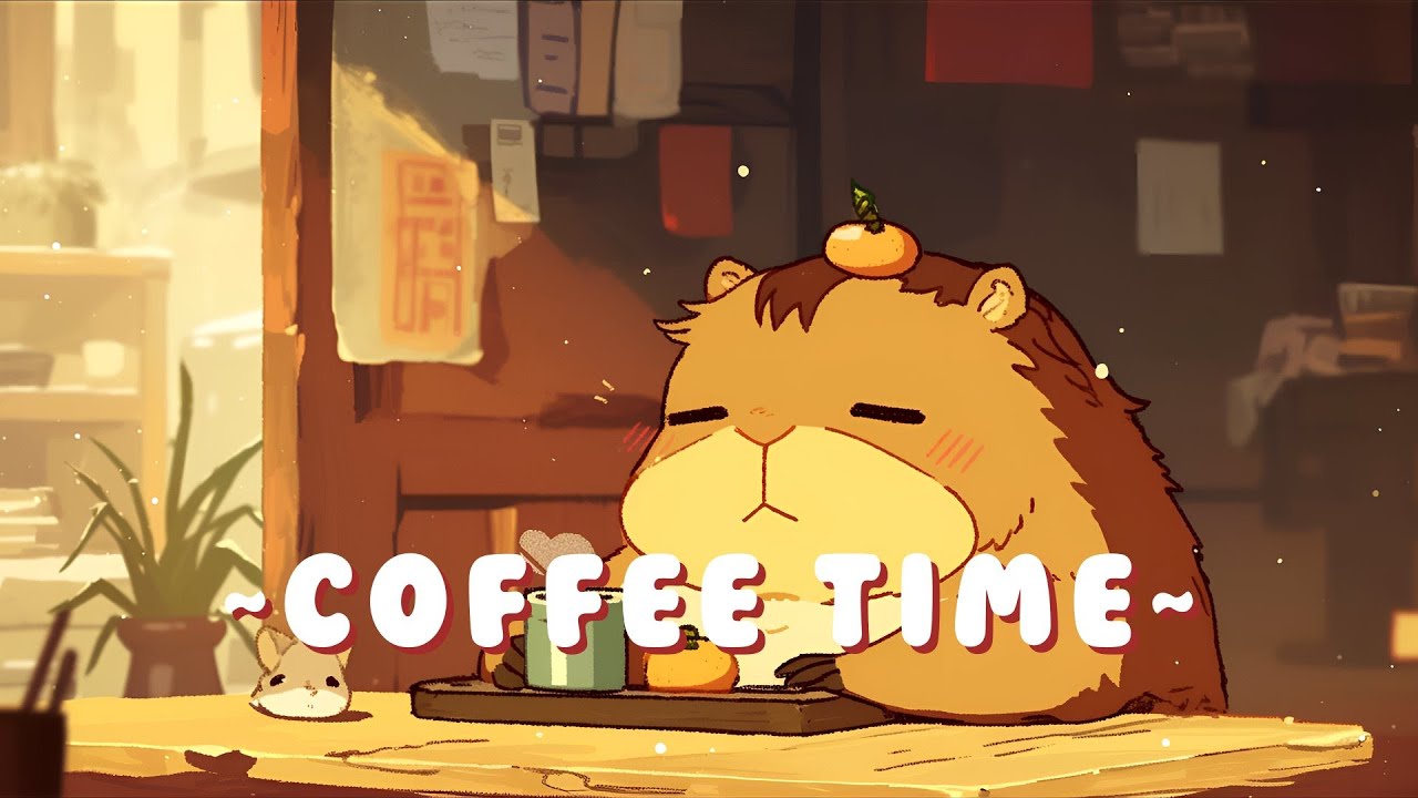 [60 Minutes] Capybara Lofi Music Station | Peaceful Lofi Hip Hop Beats 📚 🎵