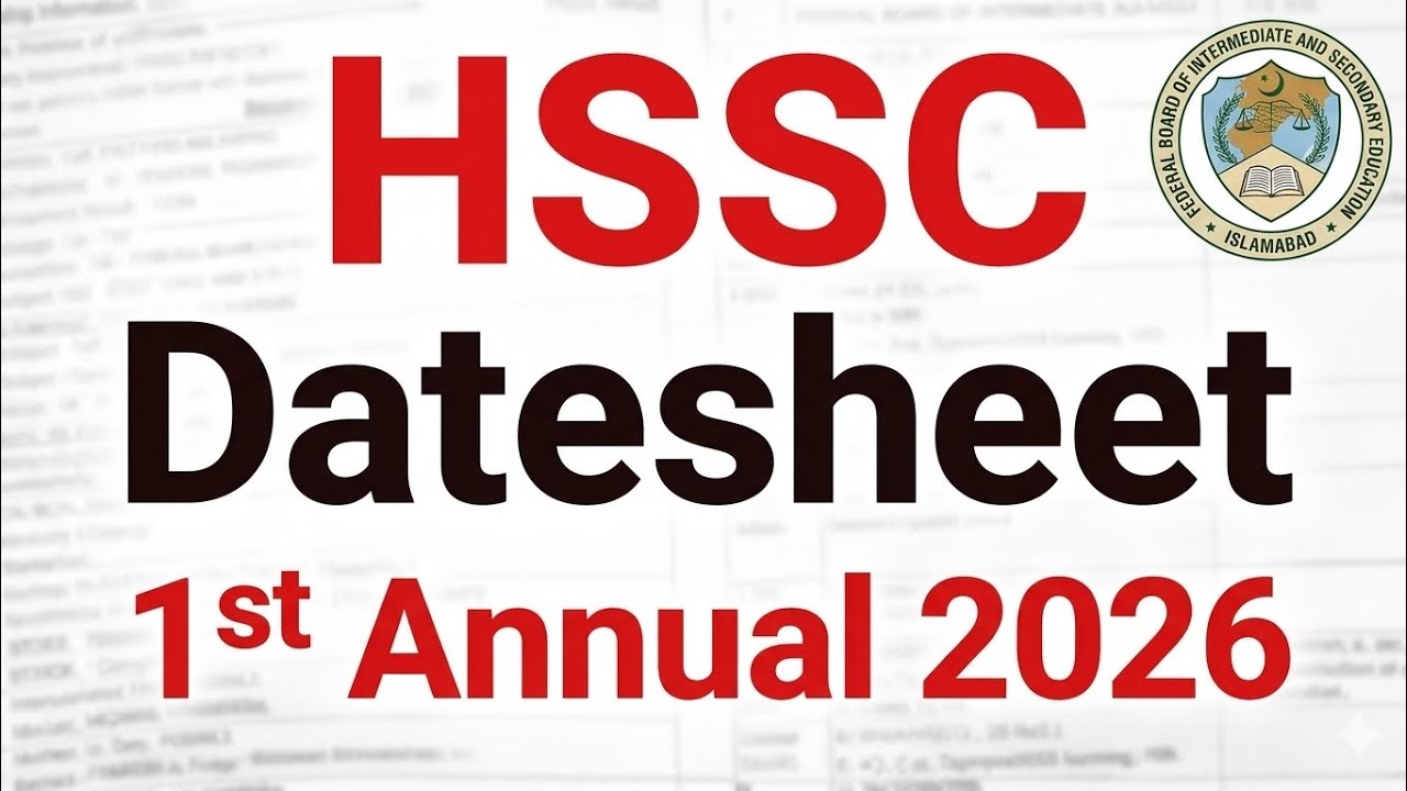 FBISE: HSSC Datesheet 1st Annual Exam 2026 Announced.