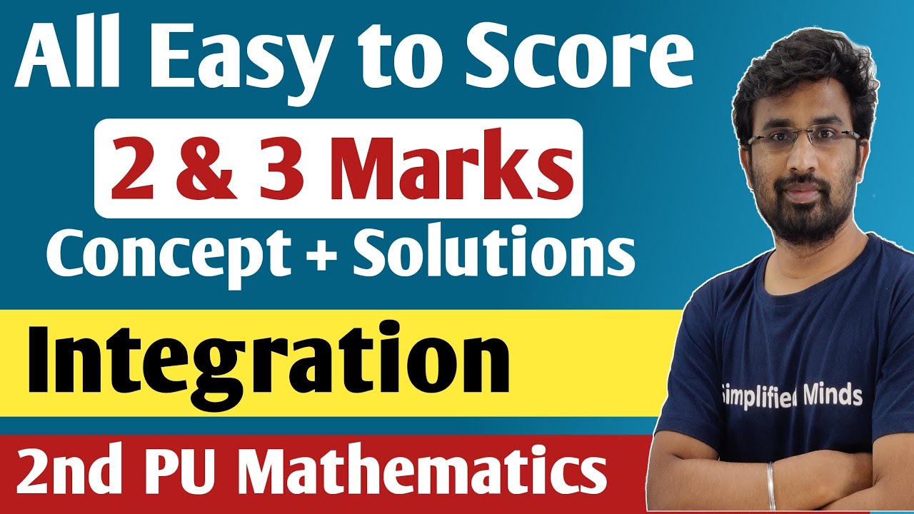 Easy and Important 2 & 3 Mark Integration Questions with Solutions |2nd PUC Mathematics Exam 2023