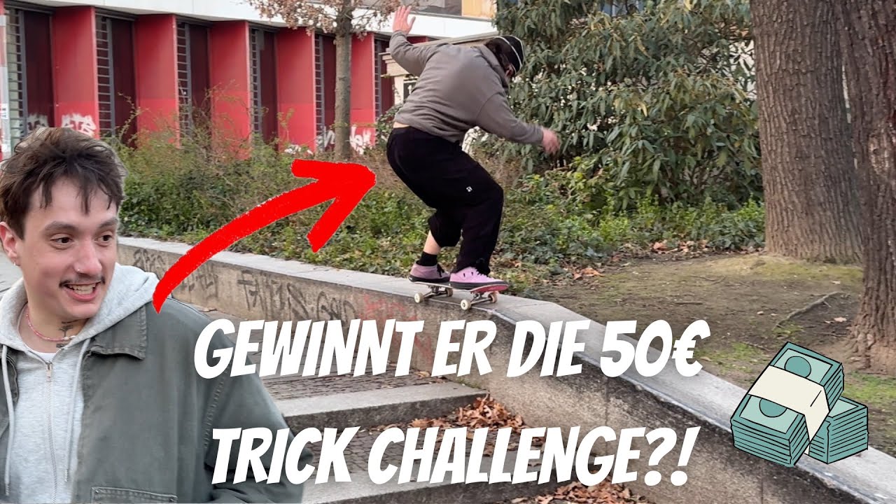Gewinnt er die 50&euro; Challenge?! - Streetskaten in Leipzig