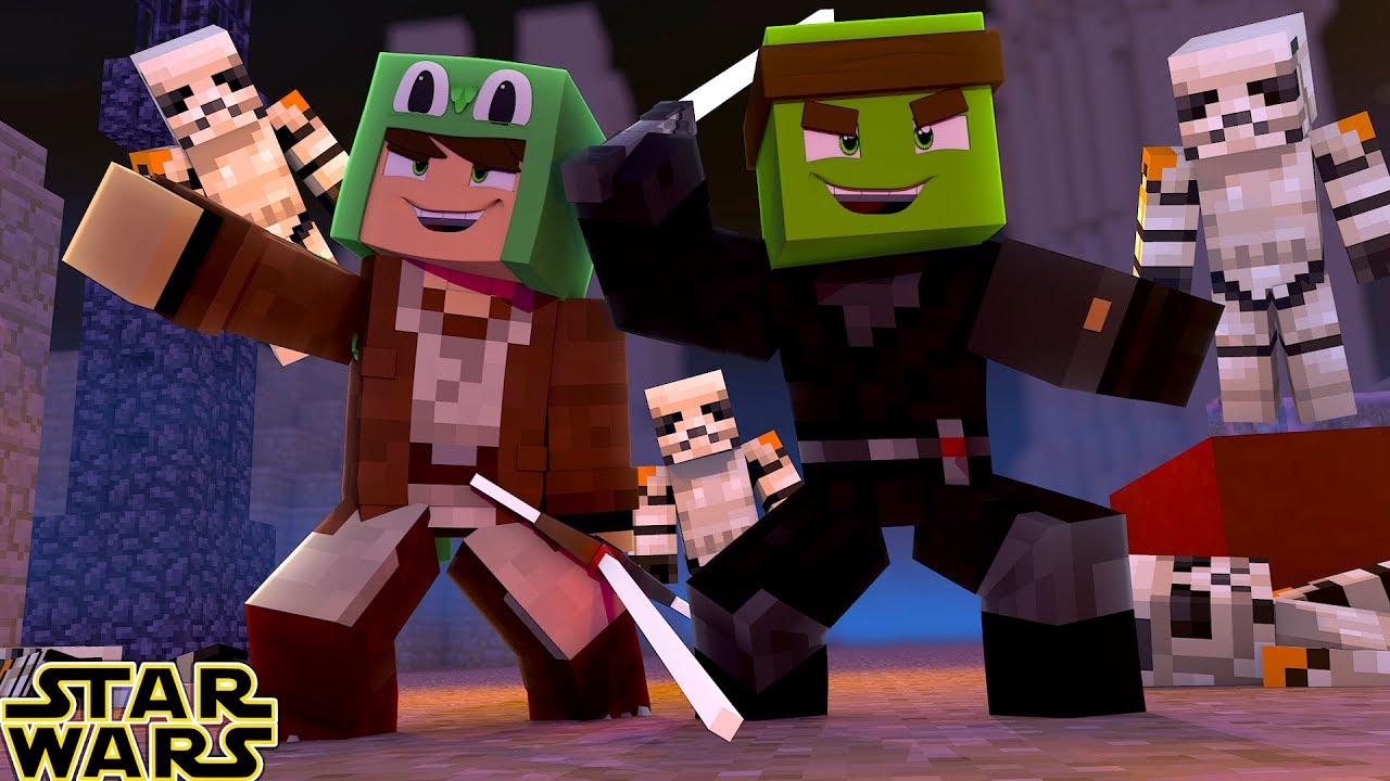 TINY TURTLE IS BEING TRAINED BY THE LAST JEDI - Minecraft STAR WARS #3