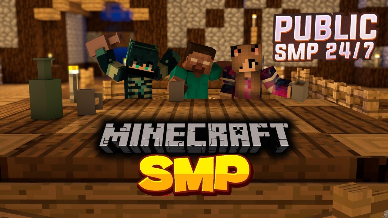 Minecraft Public Smp Live | 24/7 Public Server |Java + Pe  | #minecraftlive #minecraft