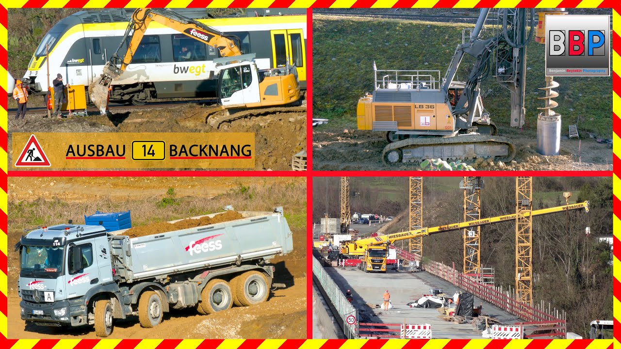 Liebherr R 920 compact, Mercedes Kipper, Liebherr LB 36 - B14 Backnang, Dez. 2025.