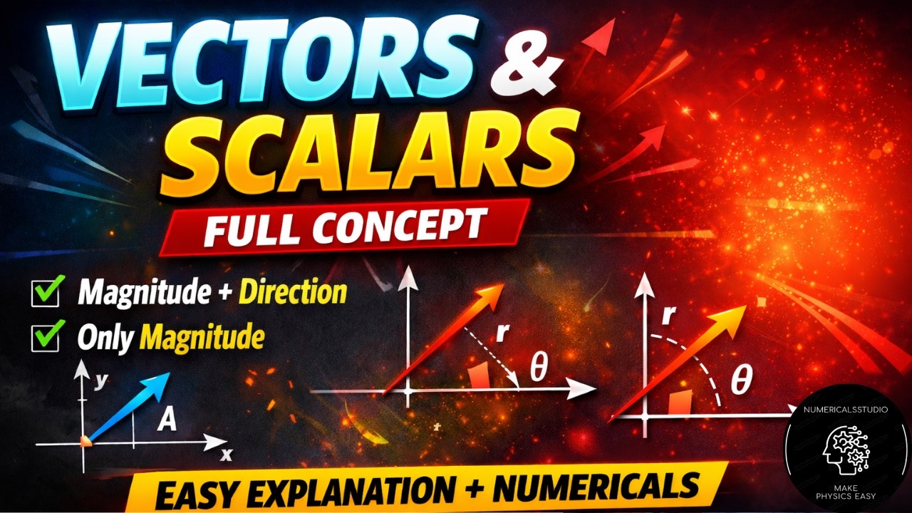 How to master Vectors in 15 Minutes | Scalars, Vector Addition & Resolution | Class 11 Physics