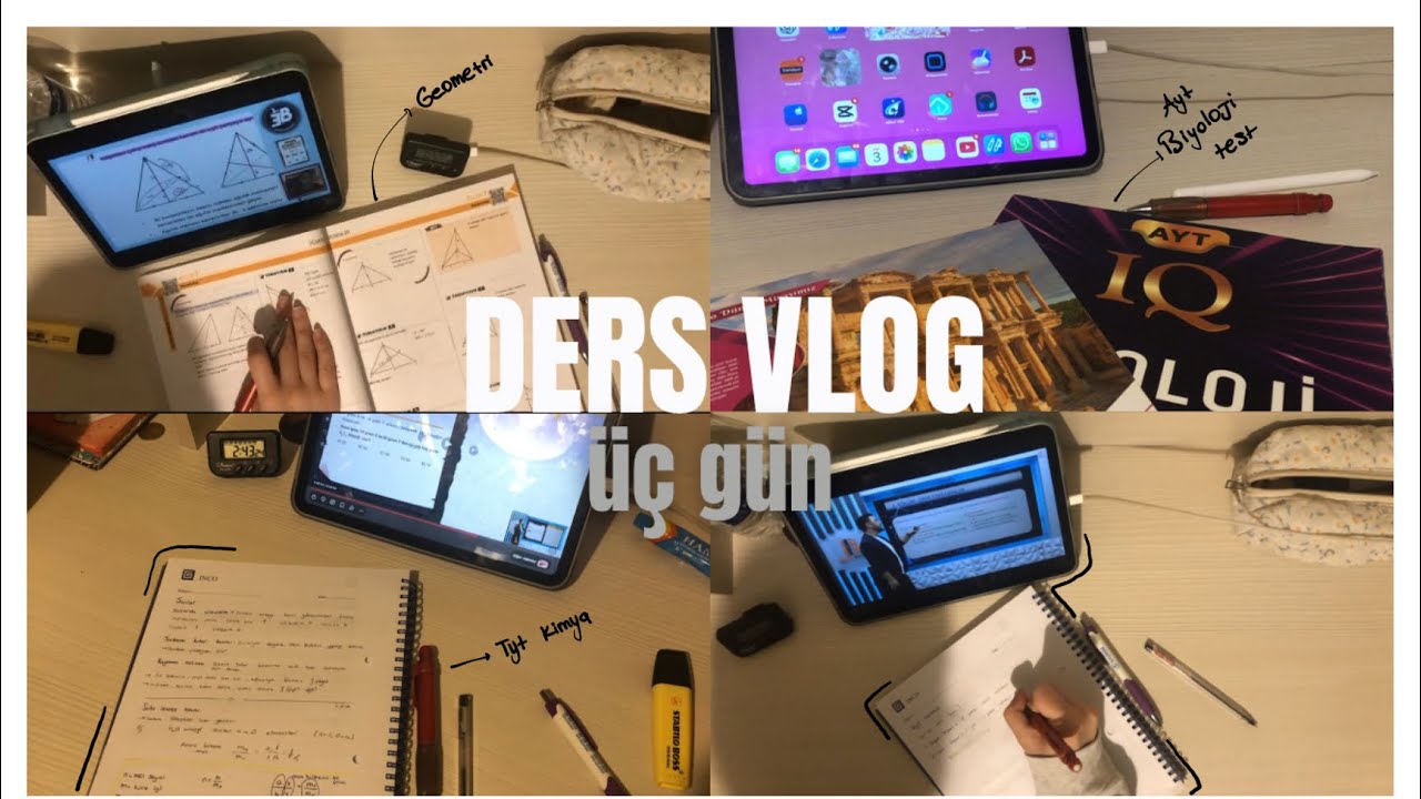 3 GÜNLÜK DERS ÇALIŞMA VLOG | okul sonrası