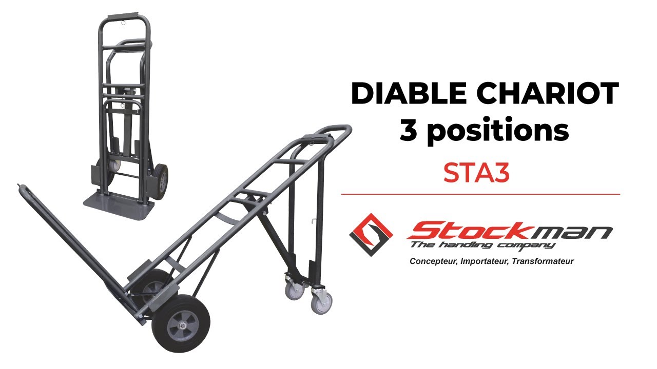 DIABLE CHARIOT 3 POSITIONS STA3 STOCKMAN