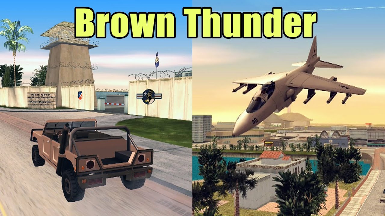 GTA San Vice - Army Base Raid, Hydra Brown Thunder, Basketball  - Part 7