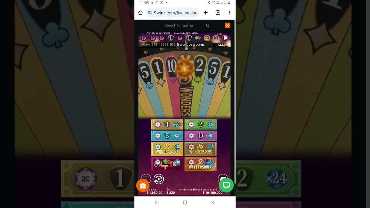 amazing win @ wonderland adventure game 2295 X on 08-08-2024