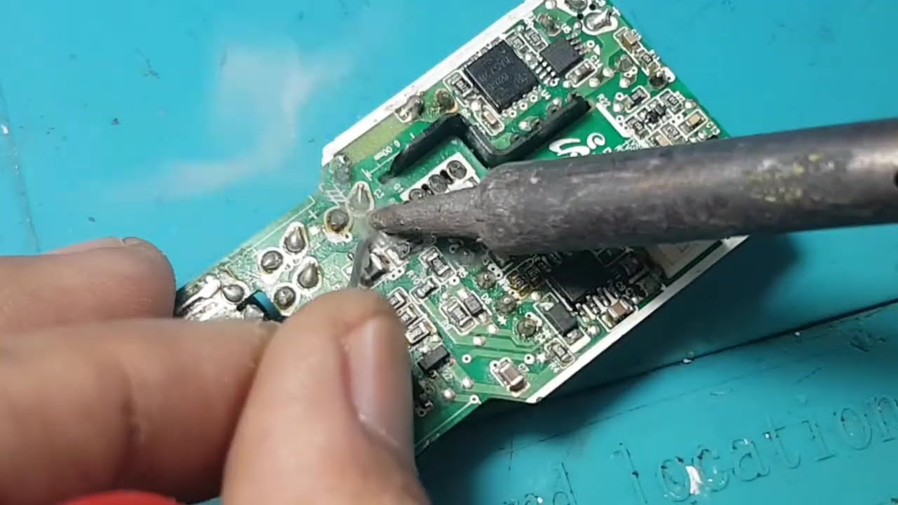 Perbaikan adaptor cas hp komponen rusak hangus habis meledak | Adaptive fast charging samsung
