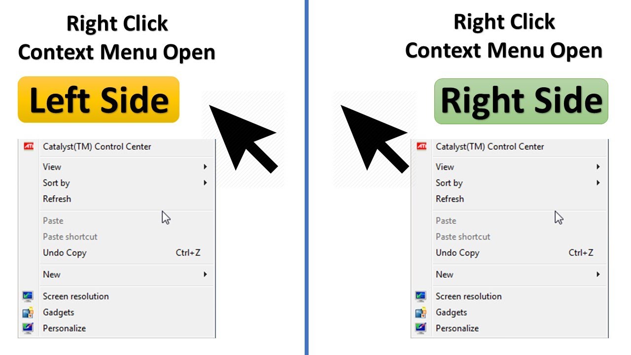 Set your Right Click Context Menu Position according to your handedness