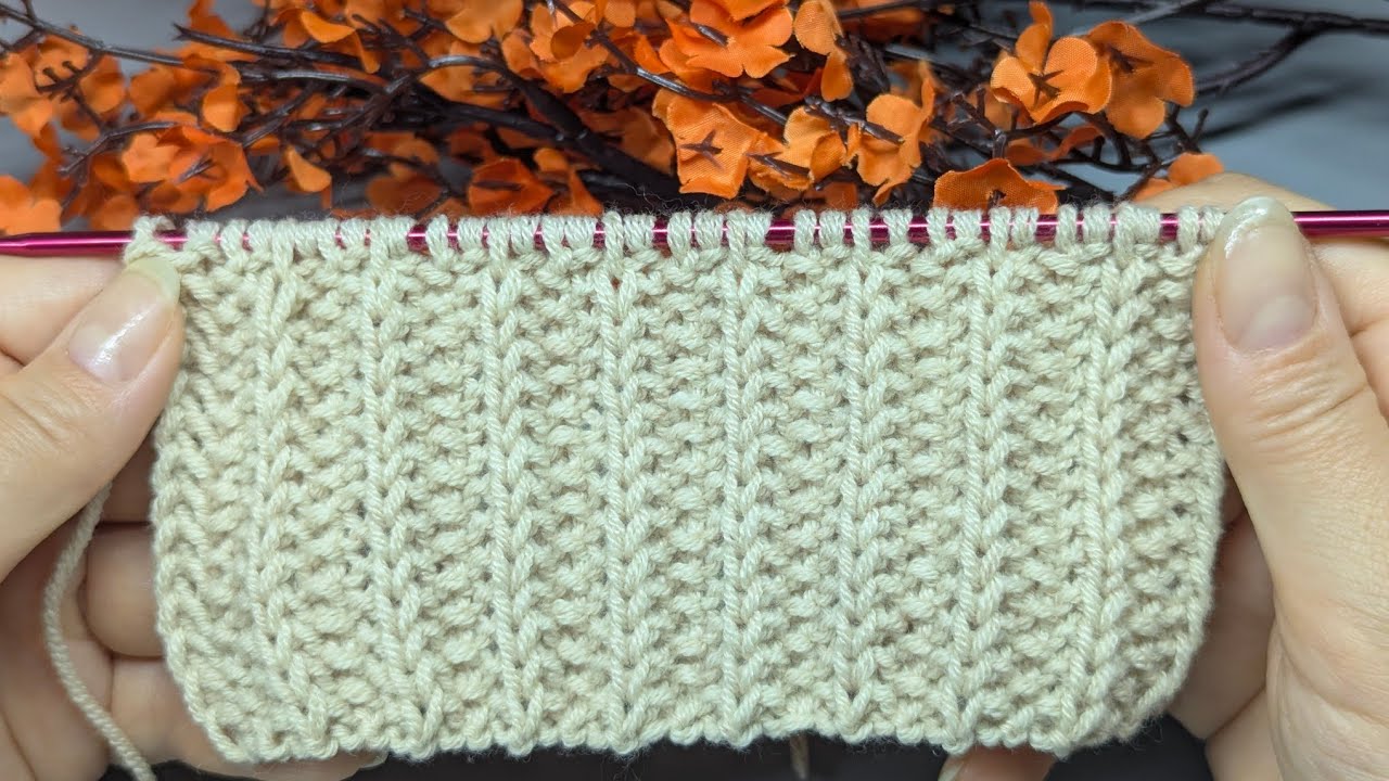 Vertical Chain Knit Stitch | Easy Textured Knitting Pattern| Tutorial 🧶