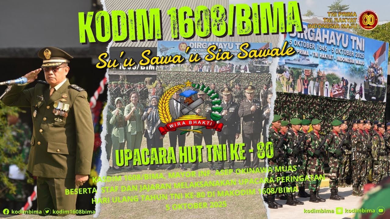 UPACARA HUT TNI KE-80 KODIM 1608/BIMA