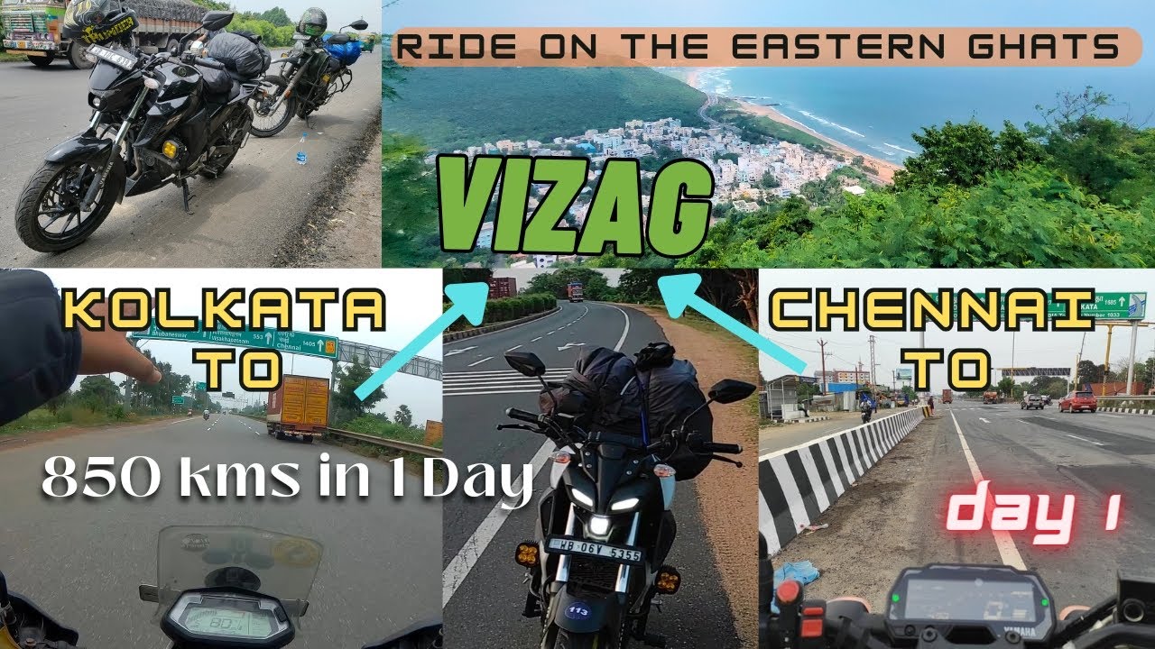 850 kms in ONE DAY | Kolkata to Vizag & Chennai to Vizag on Bike | Ride on the Eastern Ghats