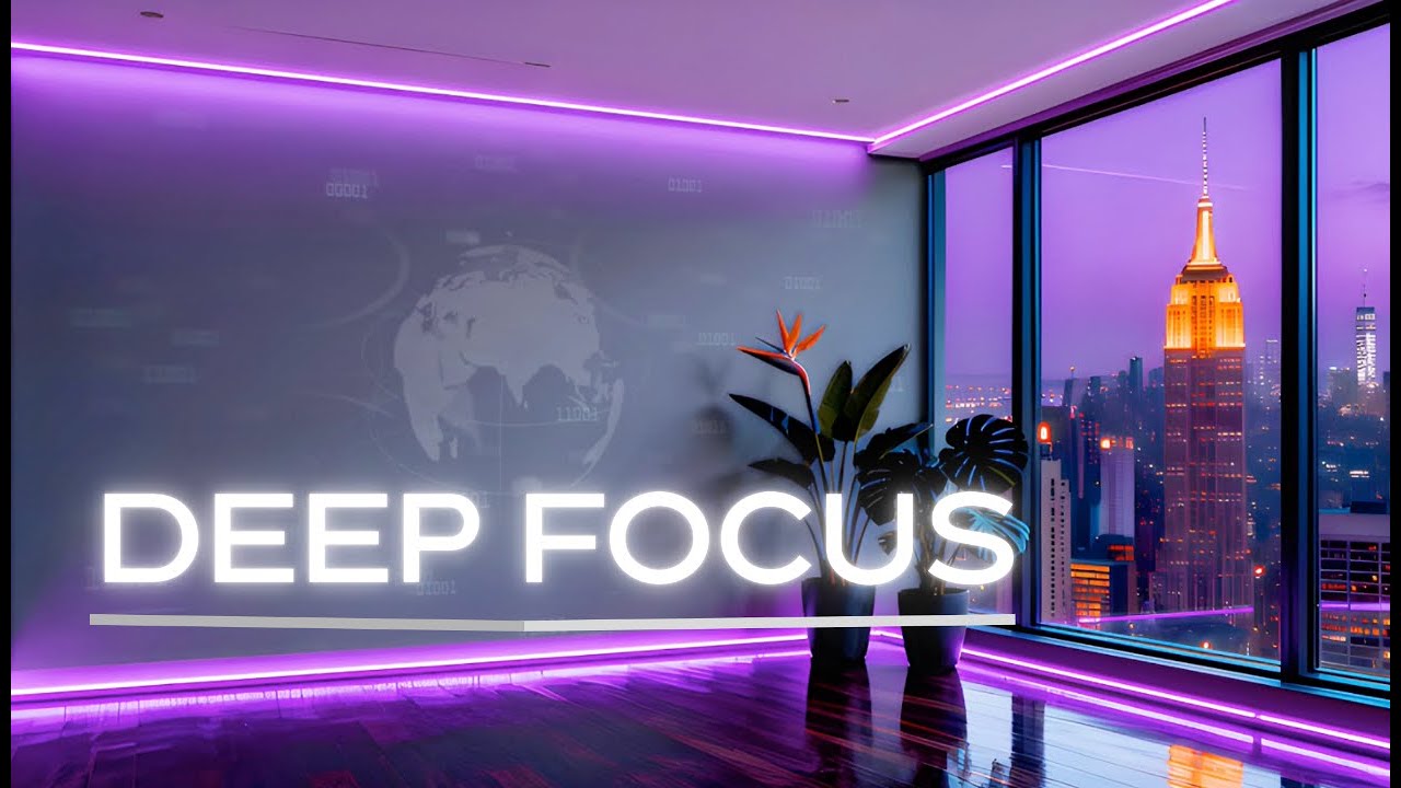2 Hours NYC Night Deep Work Music | Minimal Techno for Coding | Purple Void Luxury Ambience