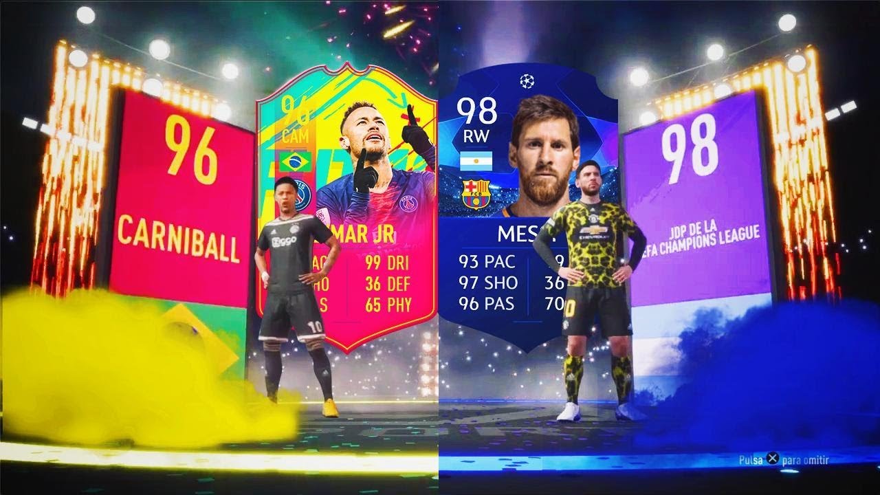 MESSI MOTM CHAMPIONS Y NEYMAR CARNABOLA IN PACKS!! | TOP SOBRES #16 | FIFA 19