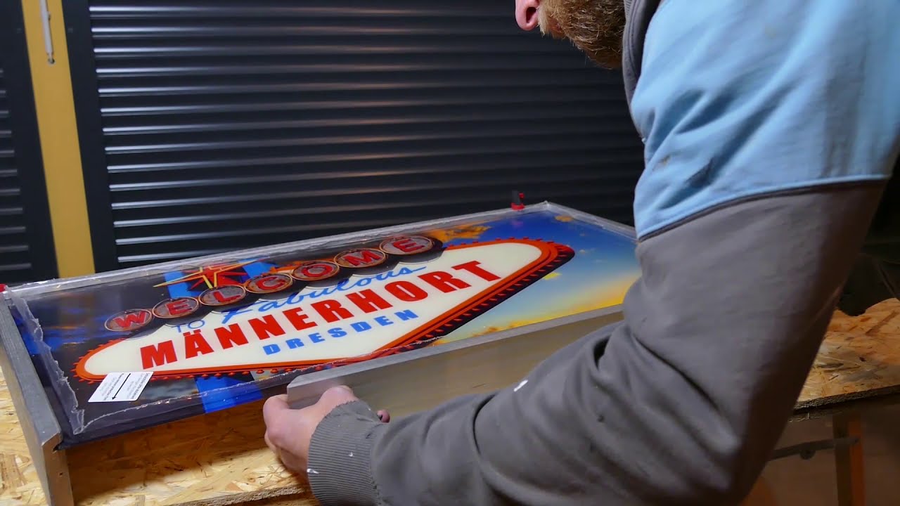 DIY Acryl LED Leucht Bild - Welcome to fabulous Männerhort Dresden