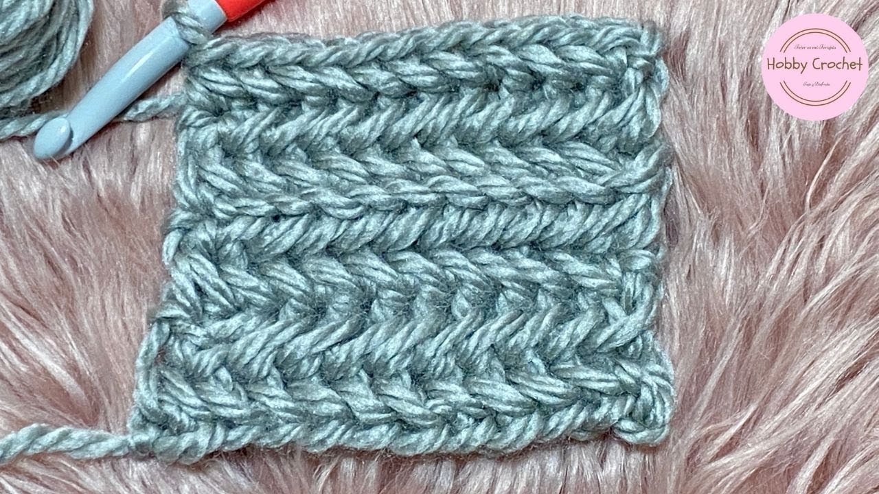 PUNTO HERRINGBONE a crochet paso a paso (Versión Diestra)