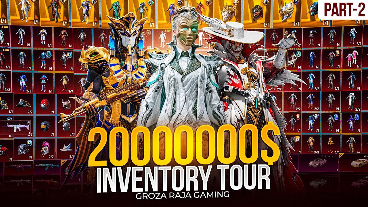 2000000$ Inventory Tour💸🤑 | Part 2 | Groza Raja Gaming