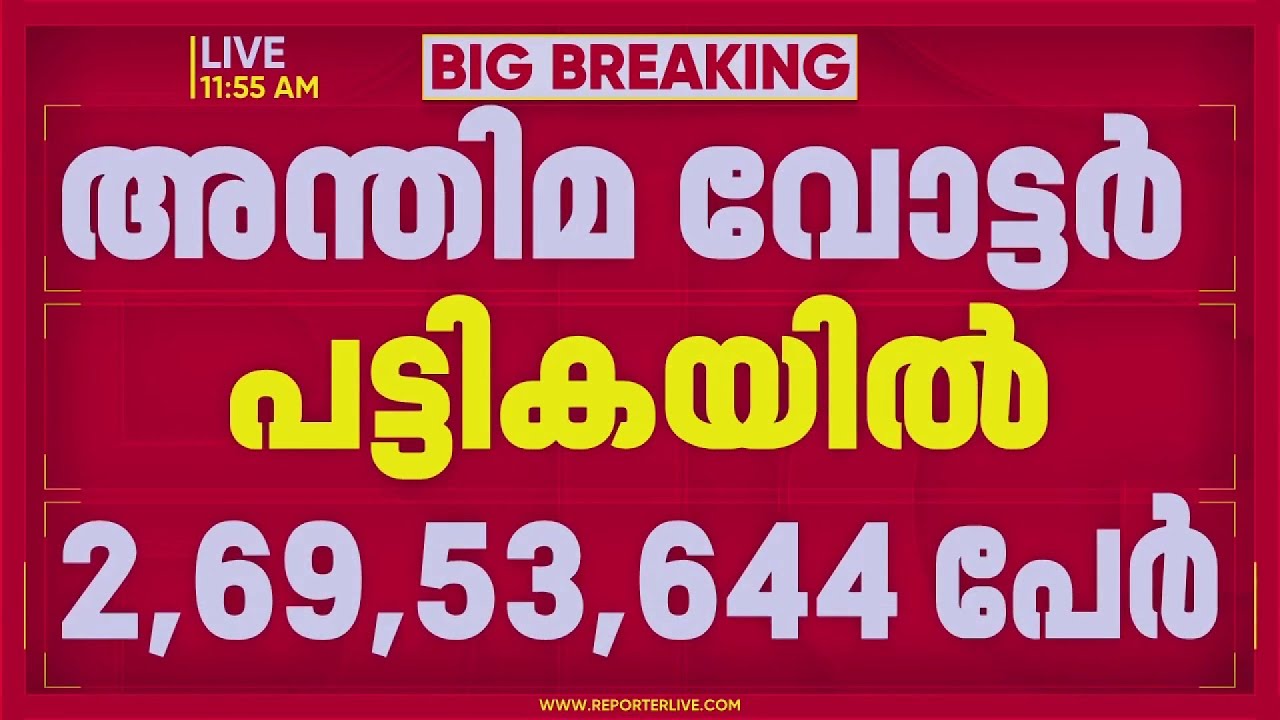SIR ന് ശേഷമുള്ള അന്തിമ പട്ടിക നാളെ പ്രസിദ്ധീകരിക്കും; 424518 പുതിയ വോട്ടർമാർ