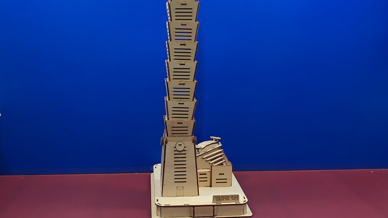 DIY Taipei 101 Tower ~  3D Woodcraft Construction Kit