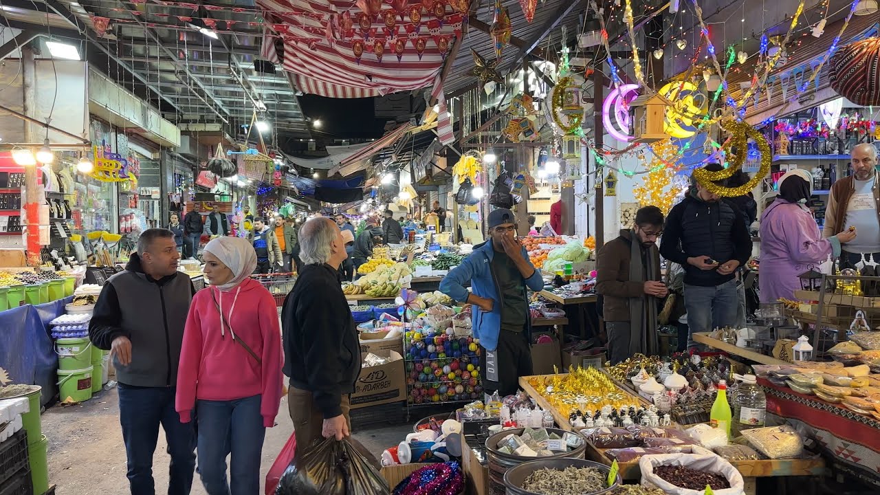 Night walk through downtown Amman with its markets and souks | Trip to Jordan 2023