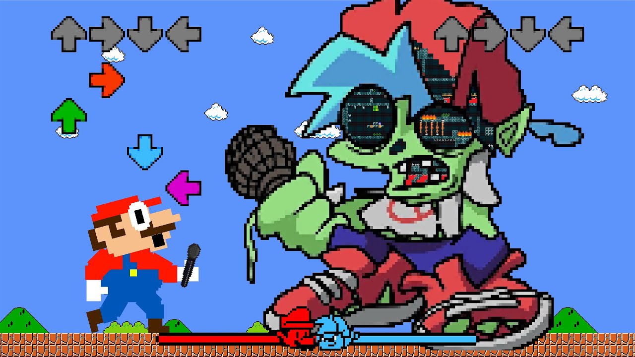 Mario vs the Giant zombie Friday Night Funkin maze | Game Animation