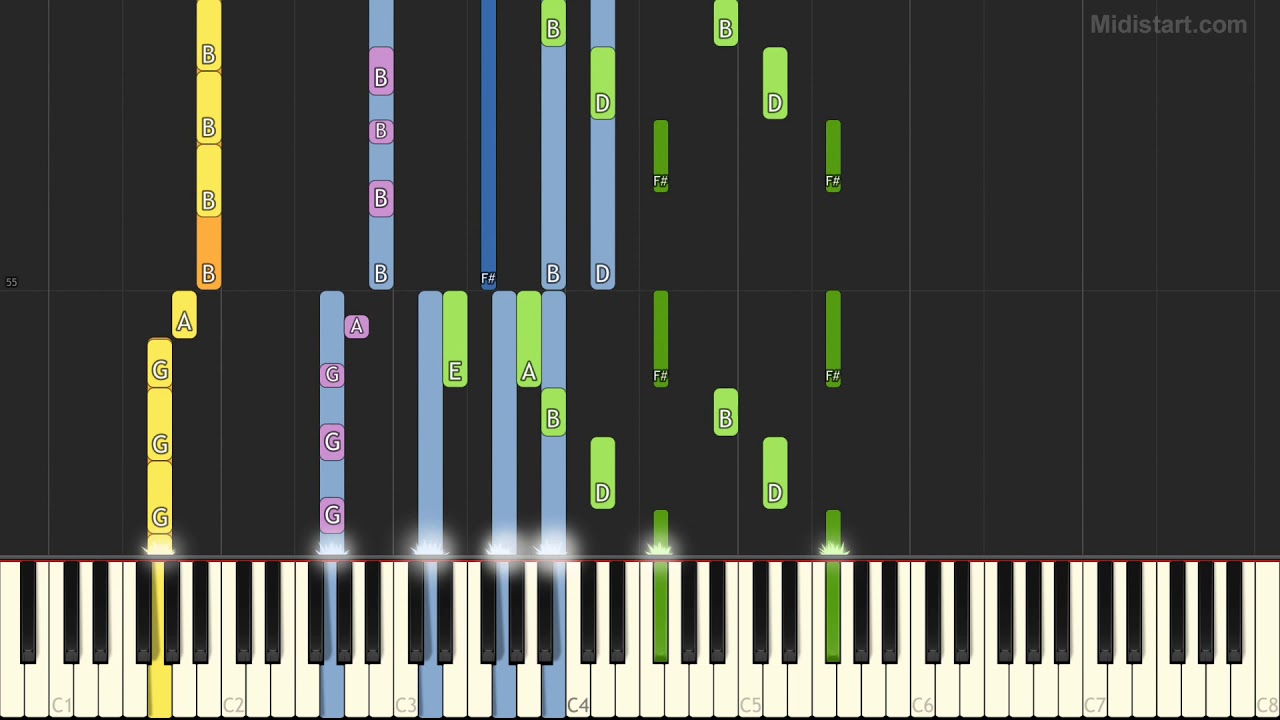 M83 - Midnight City (Instrumental Tutorial) [Synthesia]