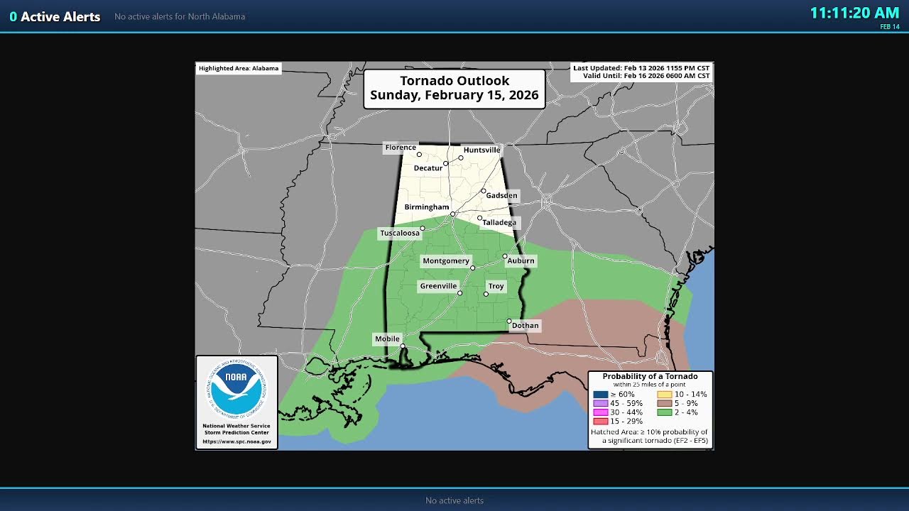 North Alabama & Southern Tennessee Weather | 24/7 Live AI Stream