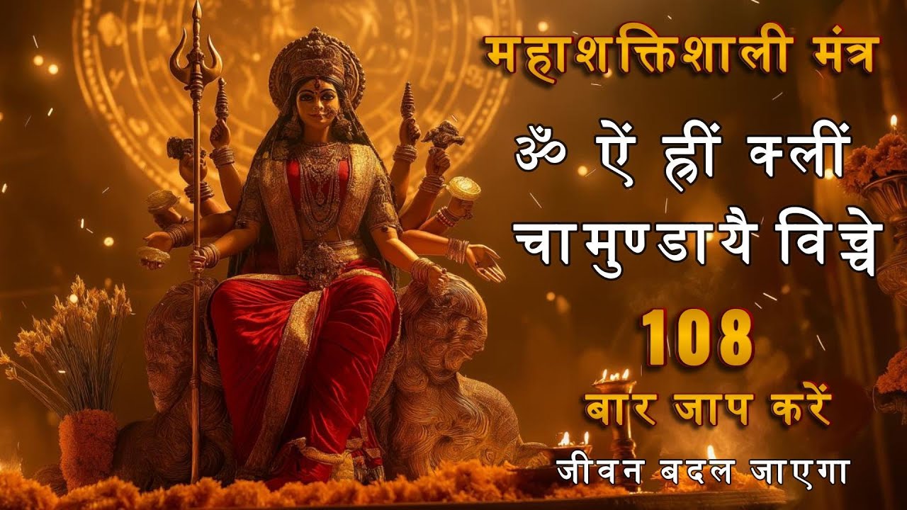 ॐ ऐं ह्रीं क्लीं चामुण्डायै विच्चे | Narvana Mantra 108 Times | Navratri Special | Jai Maa Durga🙏