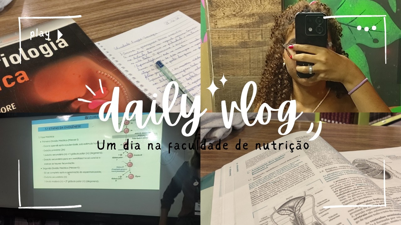 Um dia na minha vida na faculdade de Nutrição | Daily Vlog universitário 🍎📚