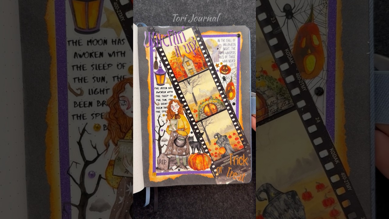ASMR journal Witching Season🧙&zwj;♀️🎃🔮🌕🐈&zwj;⬛🕸️|#asmr #journal #scrapbooking #halloween #diy #art