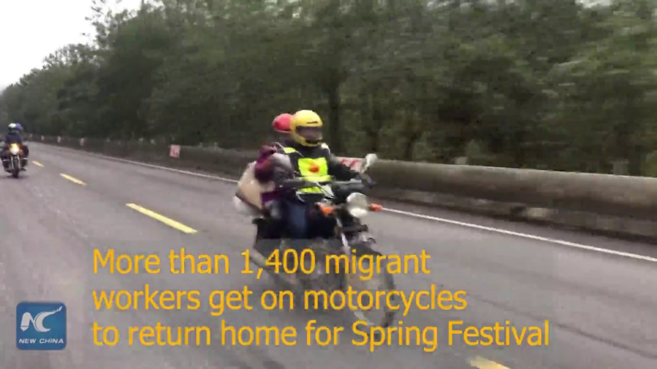 Chinese ride motorcycles for New Year homecoming