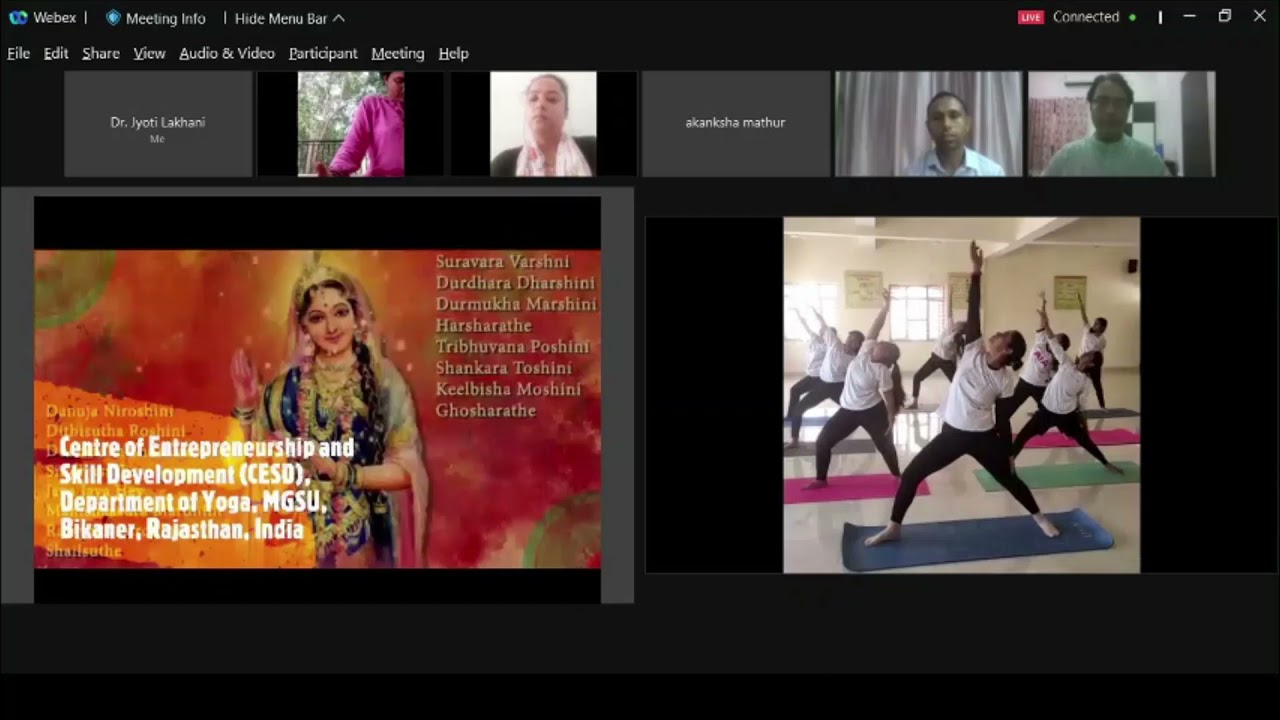 DAY 5, MGSU, Bikaner Yoga LIVE, Webinar Series 25 06 2021 Clip 1