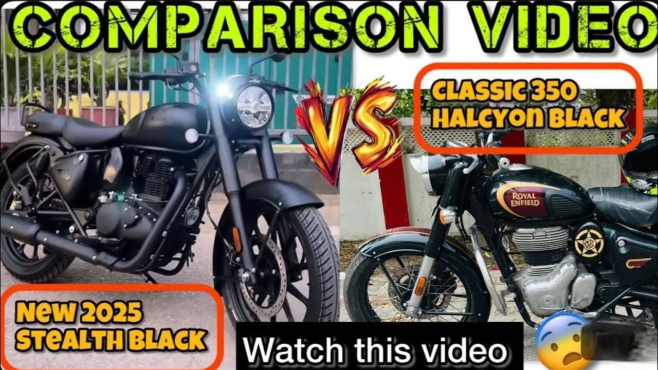 Comparisonकौनसी लेनी चाहिए? New Royal Enfield classic350 2025stealthblack vsHalcyonblack classic350