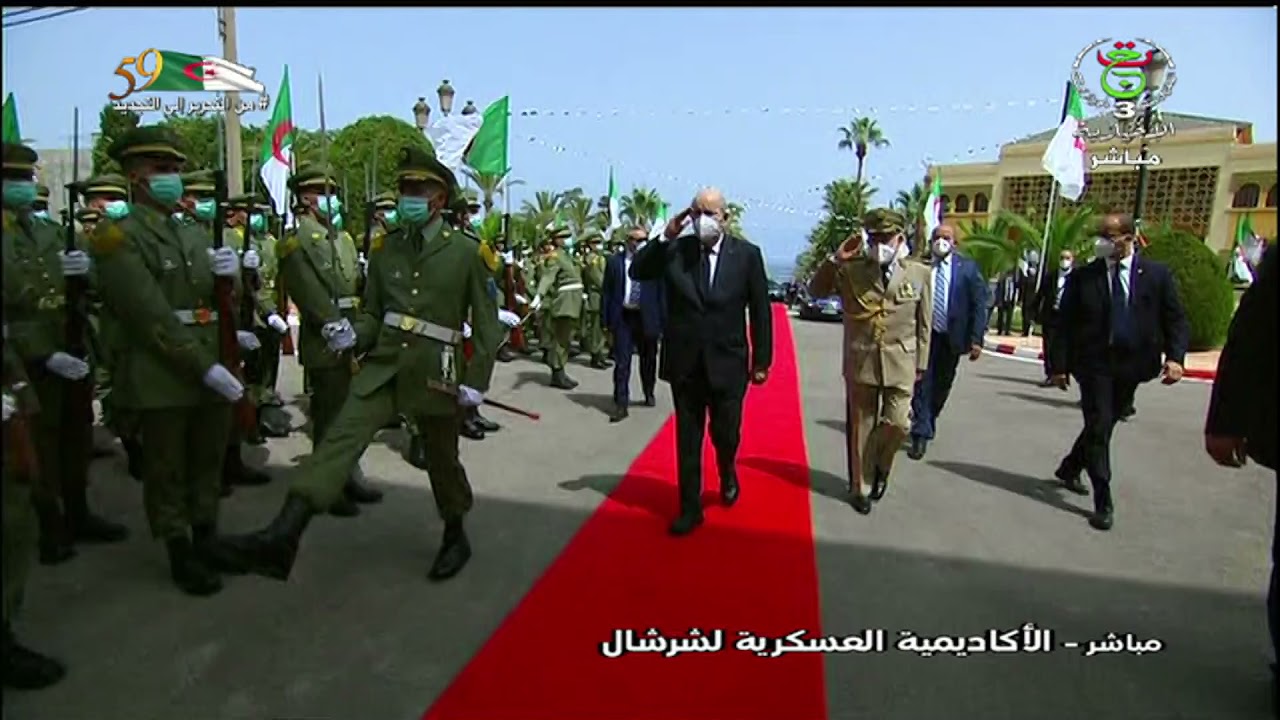 رئيس الجمهورية يصل إلى الأكاديمية العسكرية لشرشال للإشراف على حفل تخرج دفعات