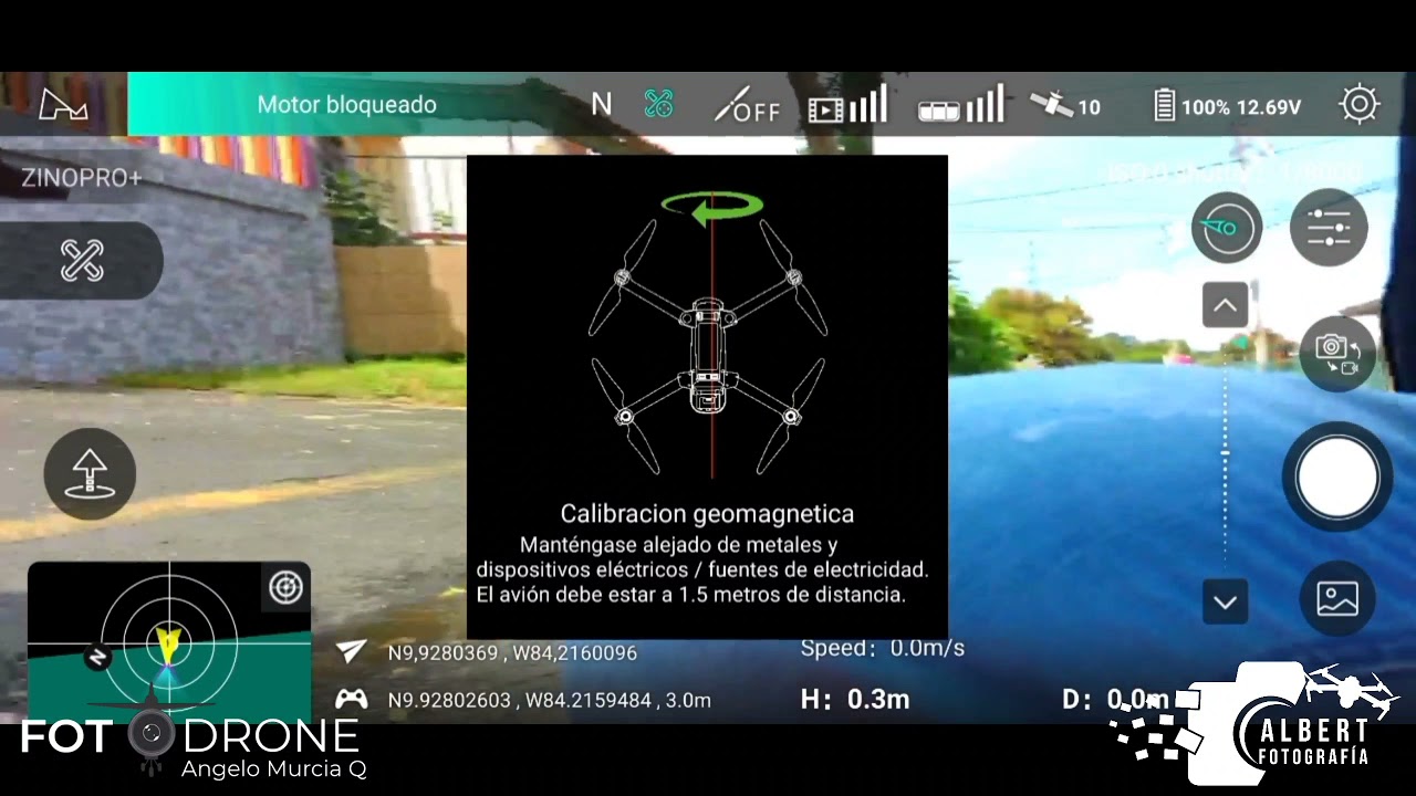 Hubsan Zino pro Plus segunda parte interfaz de la aplicación