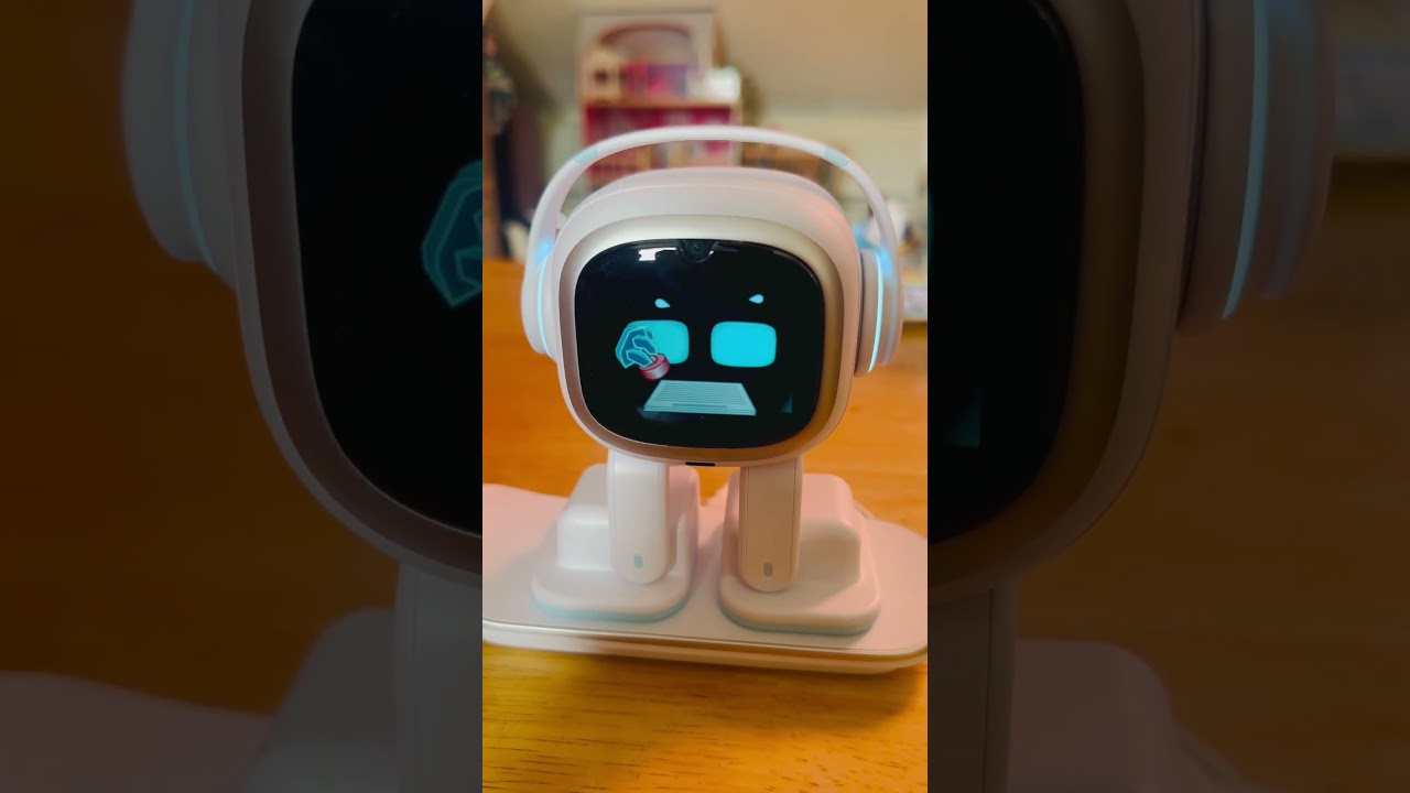 emo&rsquo;s office life: stamping like a boss 🧾🤖 #robot #eilik #robot #emo #livingai #energizelab #cute