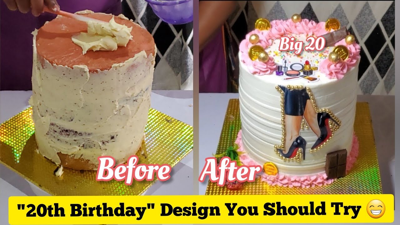 Simple 20th Birthday Cake Design Ideas | DIY