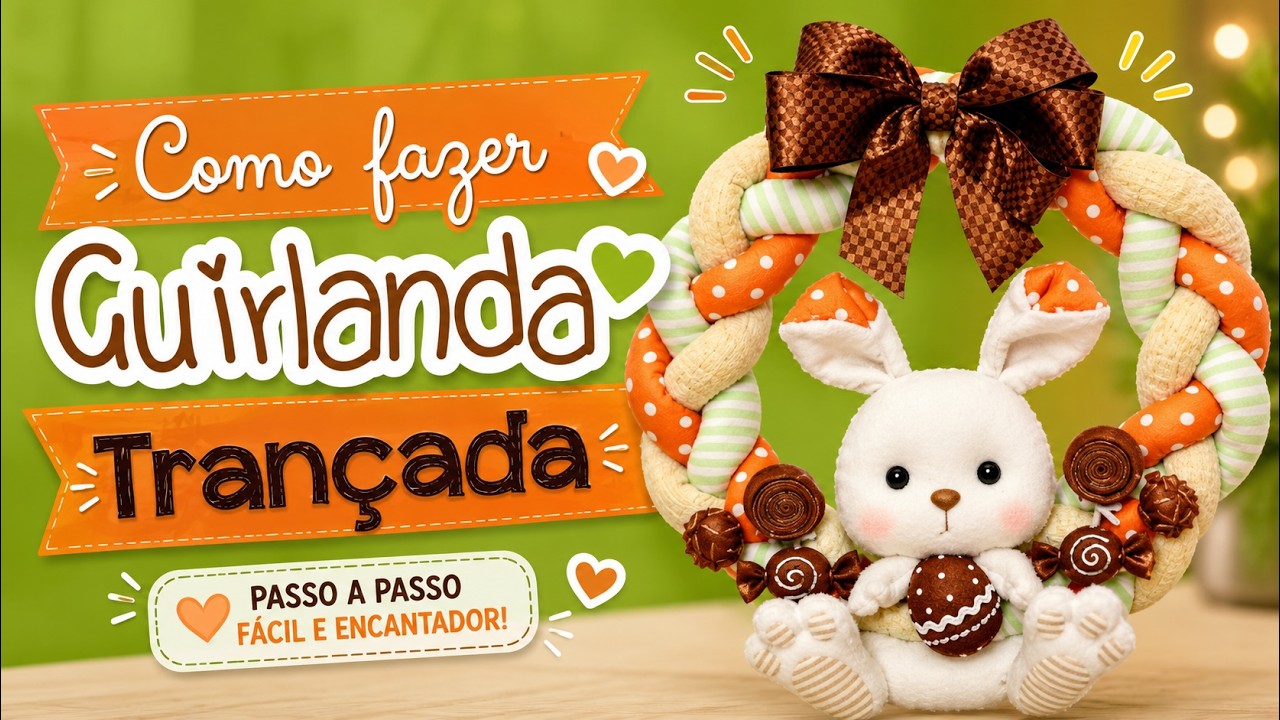 Como fazer Guirlanda trançada - Páscoa! #fácil